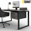 T-2  800 Бетон Чикаго светло-серый/Черный муар/Матовый черный