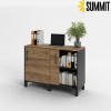QD-3 1200х450х870 Дуб Чарльстон тёмно-коричневый/Черный муар/Матовый черный/без замка